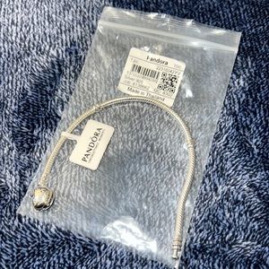 Sterling silver Pandora bracelet. NWT heart closure.